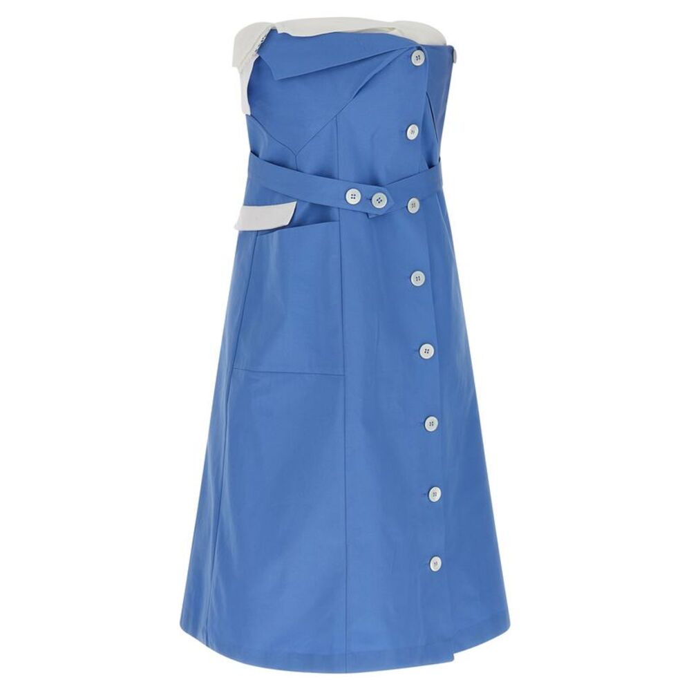 Miu Miu Blue Cotton Short Women's Dress